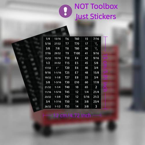 540pcs 6 toolbox induction labels metric and imperial socket wrench identification stickers differentiated size and specification for professional mechanics