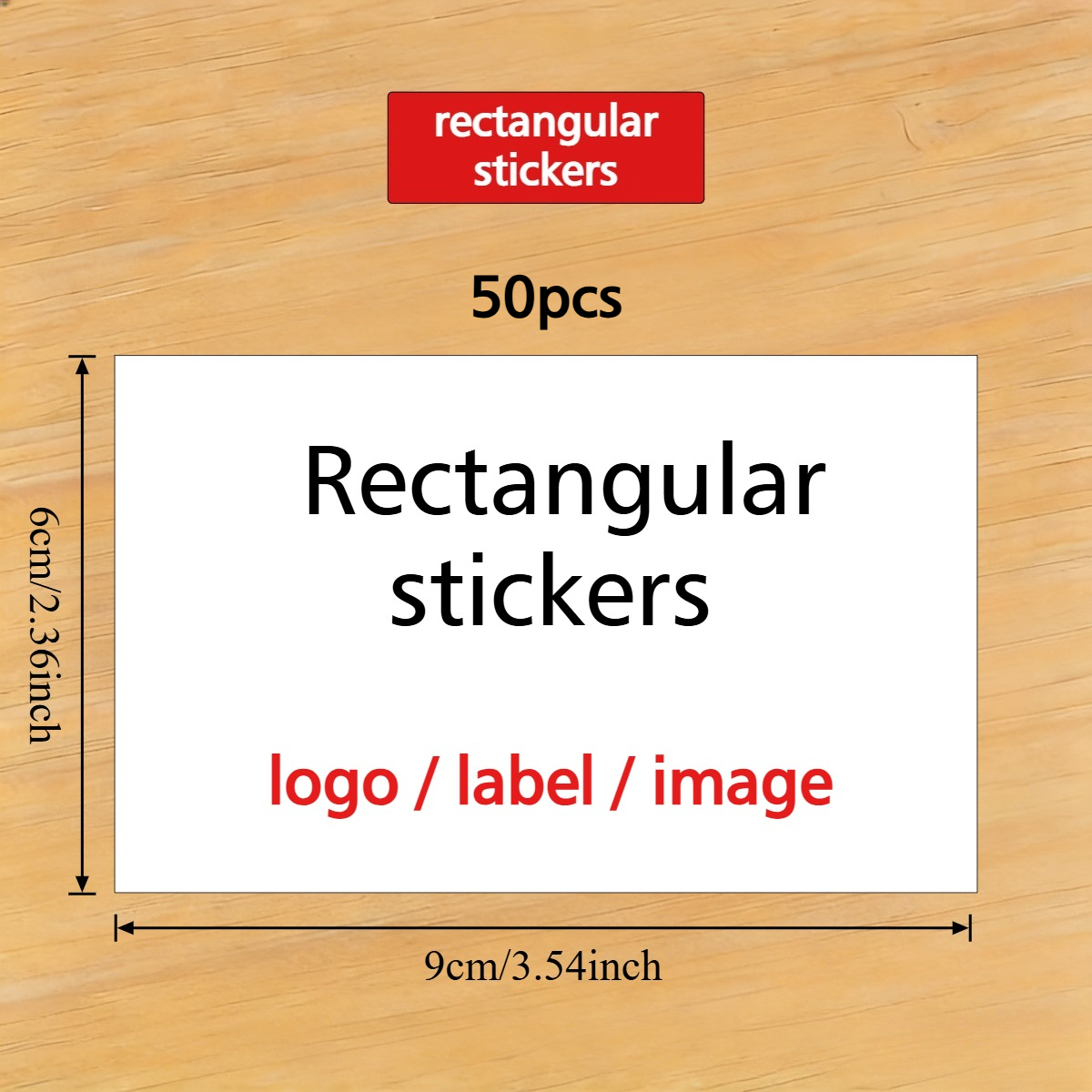 TEMU Rectangle 30/50/100pcs Multi-specification Sticker Labels - High-quality Waterproof Stickers, Customizable Text/image/logo/photo, For Addresses,