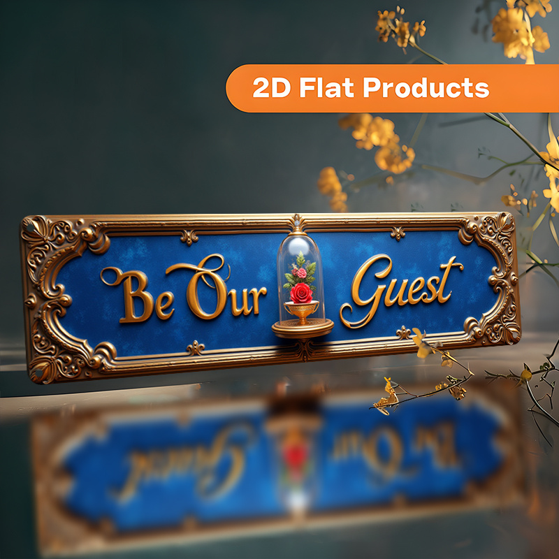 TEMU 2d Flat, Vintage Metal Aluminum Sign "be Our Guest" Elegant Wall Art Plaque, Dimensions (10x40cm/ 3.9x15.7inch) - Perfect For Home Decor,