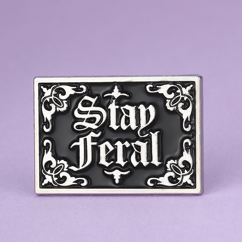 TEMU 1pc "stay " Alloy Enamel Brooch Pin - Vintage Style, Durable & Stylish Accessory For Backpacks, Hats, And Jackets - Perfect Gift For Men And Women, Pinback Button, Alloy Brooc