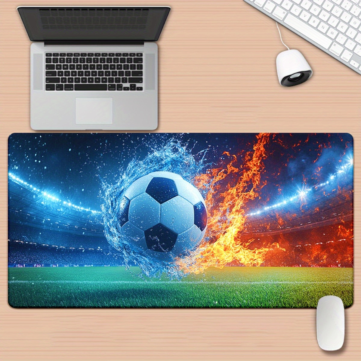 1 kos Nogomet HD Potiskana Podloga za Mizo, Multifunkcionalna XXL Podloga za Miško, Podloge za Igralne Miške za Tipkovnico, Pisarniška