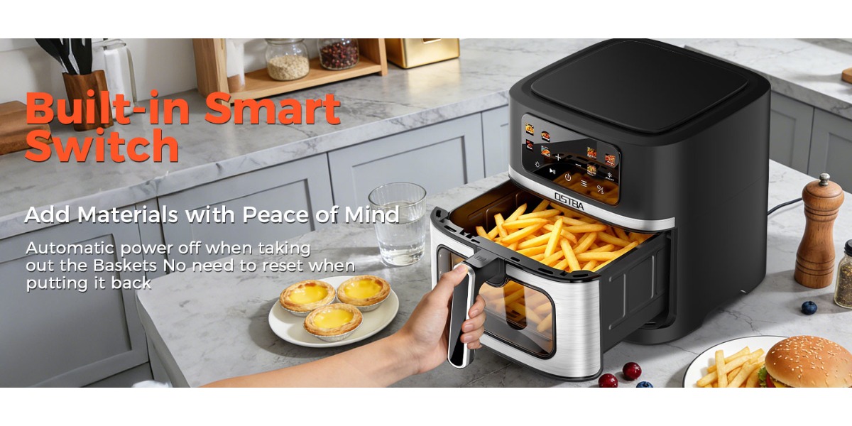 Ultimate 8.5QT Large Air Fryer – 1700W Visible Window Cooker 7 8.5QT Large Air Fryer with Visible Window, 1700W High Power Single Basket Airfryer, Digital Touchscreen with 8 Presets, Clear View Nonstick Basket, Auto Shut-off & Dishwasher Safe, XL Capacity for Family Size