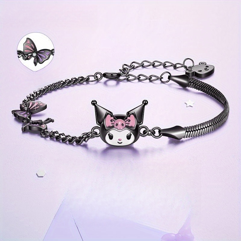 

Sanrio Kuromi Charm Bracelet - Adjustable Titanium Steel, & Holiday Wear, Best For Christmas