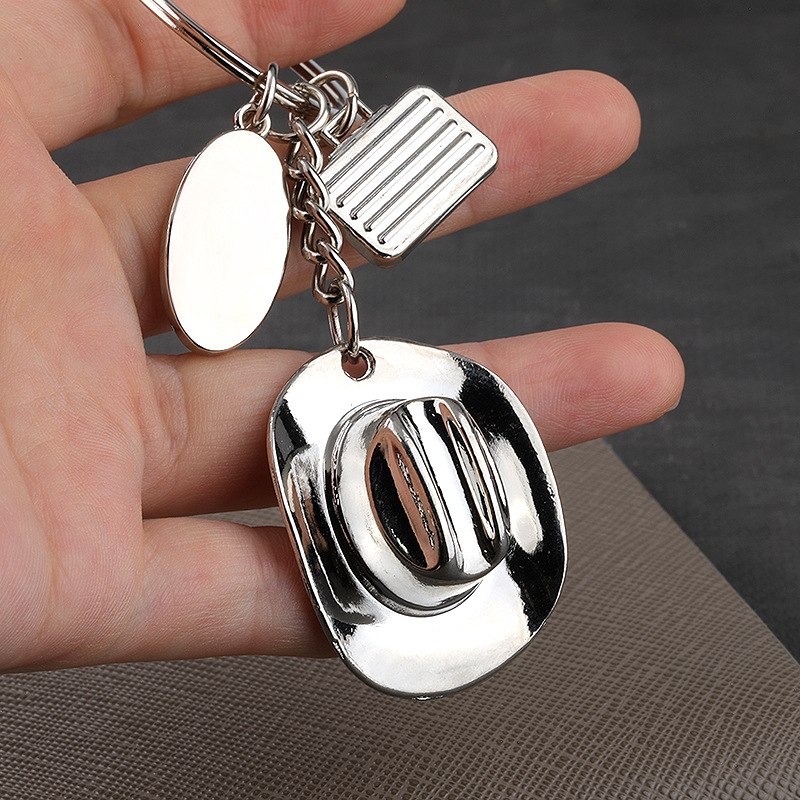 TEMU 1pc/creative Hat Keychain Straw Hat Lettering Pendant Car Key Chain Ring Buckle Bag Pendant Gift