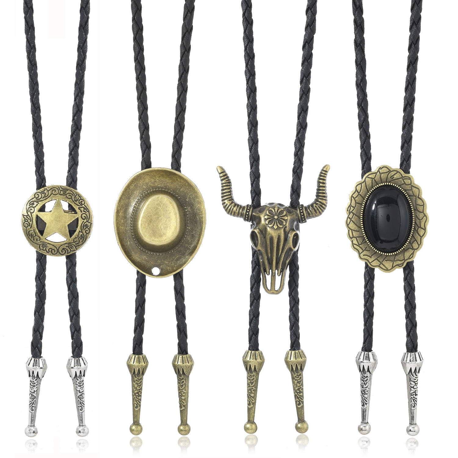 TEMU 4pcs Vintage Sweater Chain Necklace Set, Creative & Pentagram Pendant, Versatile Casual Unisex Neck Jewelry