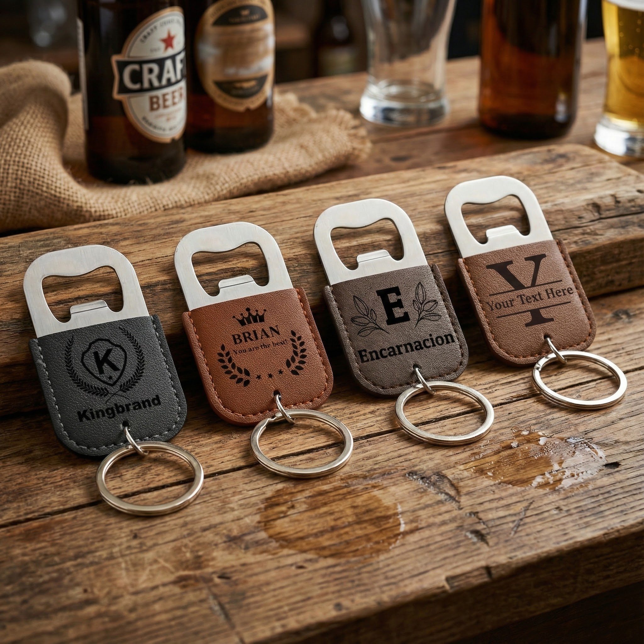 item picture custom personalized bottle opener keychain engravable with logo name or text metal keychain beer keyring suitable for wedding party favors groomsmen gifts birthday gifts for father boyfriend fathers day gifts corporate promotional gifts