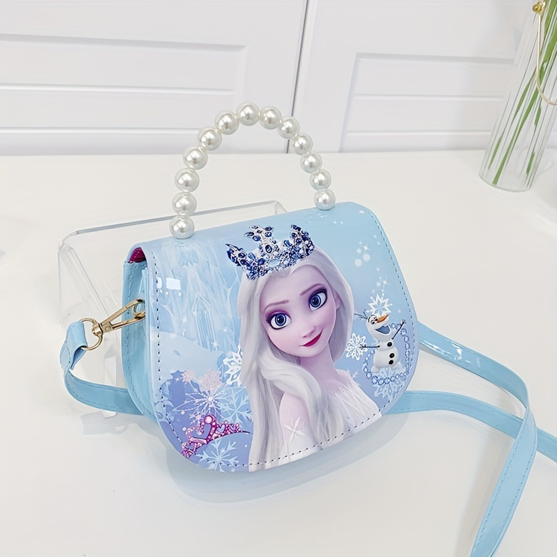 TEMU Frozen Elsa Prinzessin Handtasche für Damen - Offizielle Frozen Film Tasche mit Magnetverschluss, Abnehmbarem Riemen, Synthetische Handtasche in