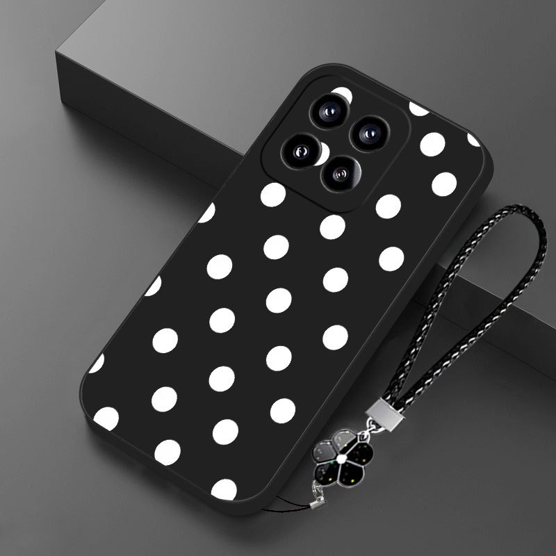 TEMU Phone Case - Minimalist Round Polka Dot Pattern Lanyard Phone Case For Xiaomi 10t 10lite 11 11lite 13t 13lite 13t Pro Redmi 8 8a 9 9a 9c 10 10a