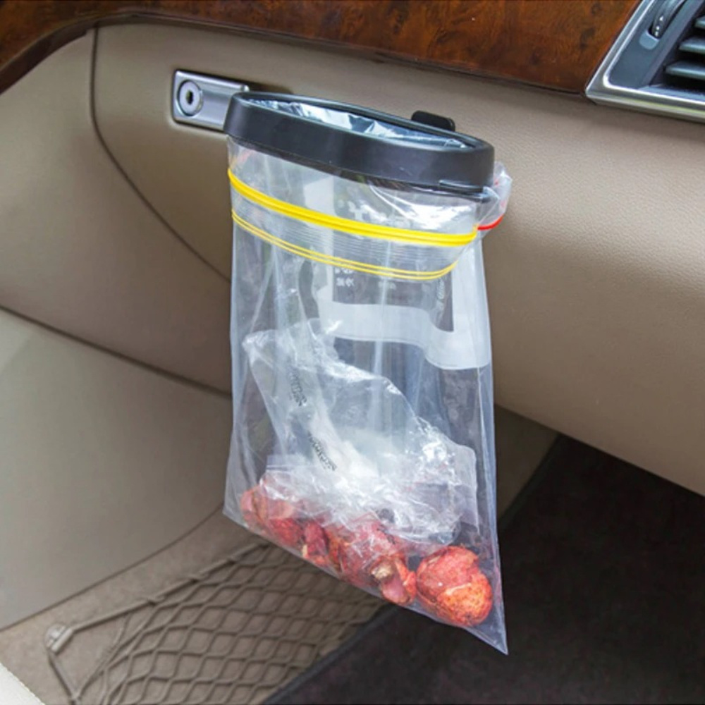 

Car Trash Can With Hanging Rack - Pp Storage Bin For Vehicle & Home, Essential Auto Interior Accessory