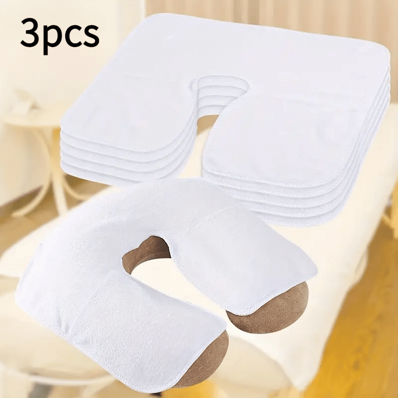 TEMU Copertura per tavolo da massaggio, set da 3 pezzi, asciugamano per lettino da con foro, asciugamano per cuscino da massaggio, cuscino a forma di