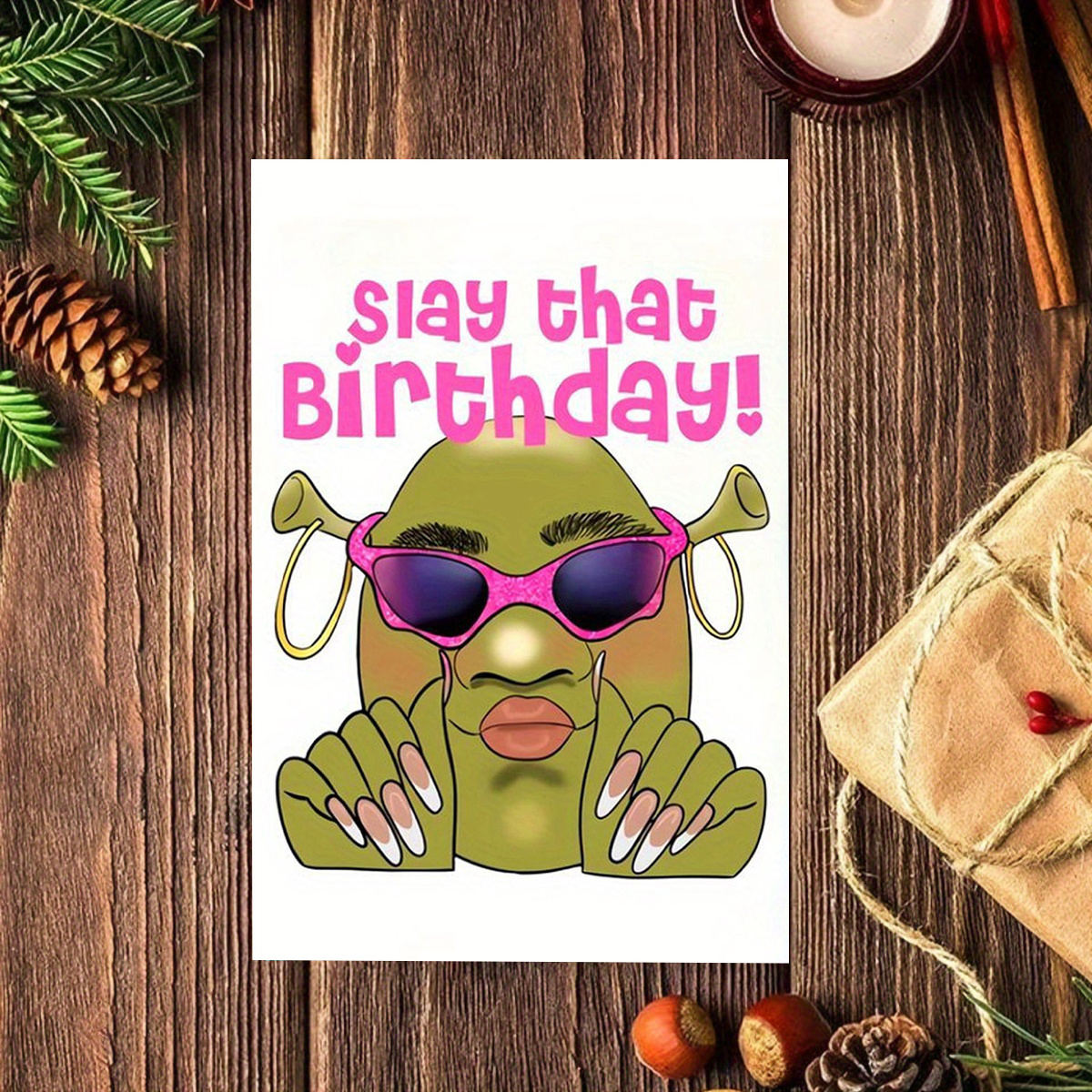 

1pc -inspired 'slay That Birthday' Greeting Card With Envelope - High-, 6.29" X 4.33", Funny & Design, Celebrations, Birthday Card