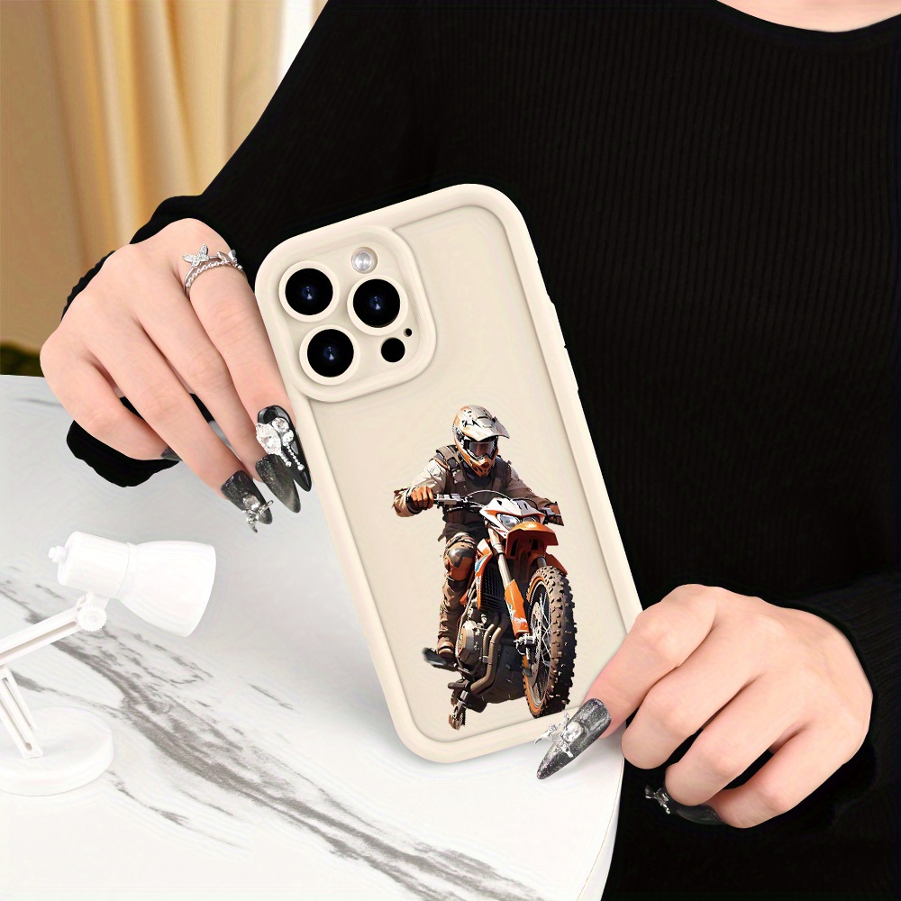 motocross themed phone case featuring a rider a dirt bike - Temu Denmark