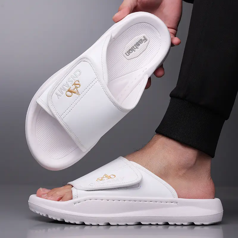 mens home bathroom slippers 2025 new lightweight quick dry mens sandals fashion open toe slides for indoor outdoor beach and casual wear sole non slip solid color round toe stylish anti skid flip flops comfortable thick soled summer durable eva material unisex design everyday use car friendly slip resistant house slippers 2pcs set 1pc shoe 1pc bag Product details 21