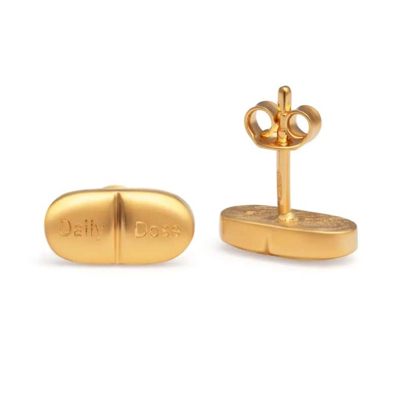 TEMU Fashionable And Unique Small Pill Shaped Earrings, Daily Earrings, Golden Products, Women's Earrings, Suitable For Daily Party Hip-hop Earrings, Jewelry Accessories, Gifts For Her