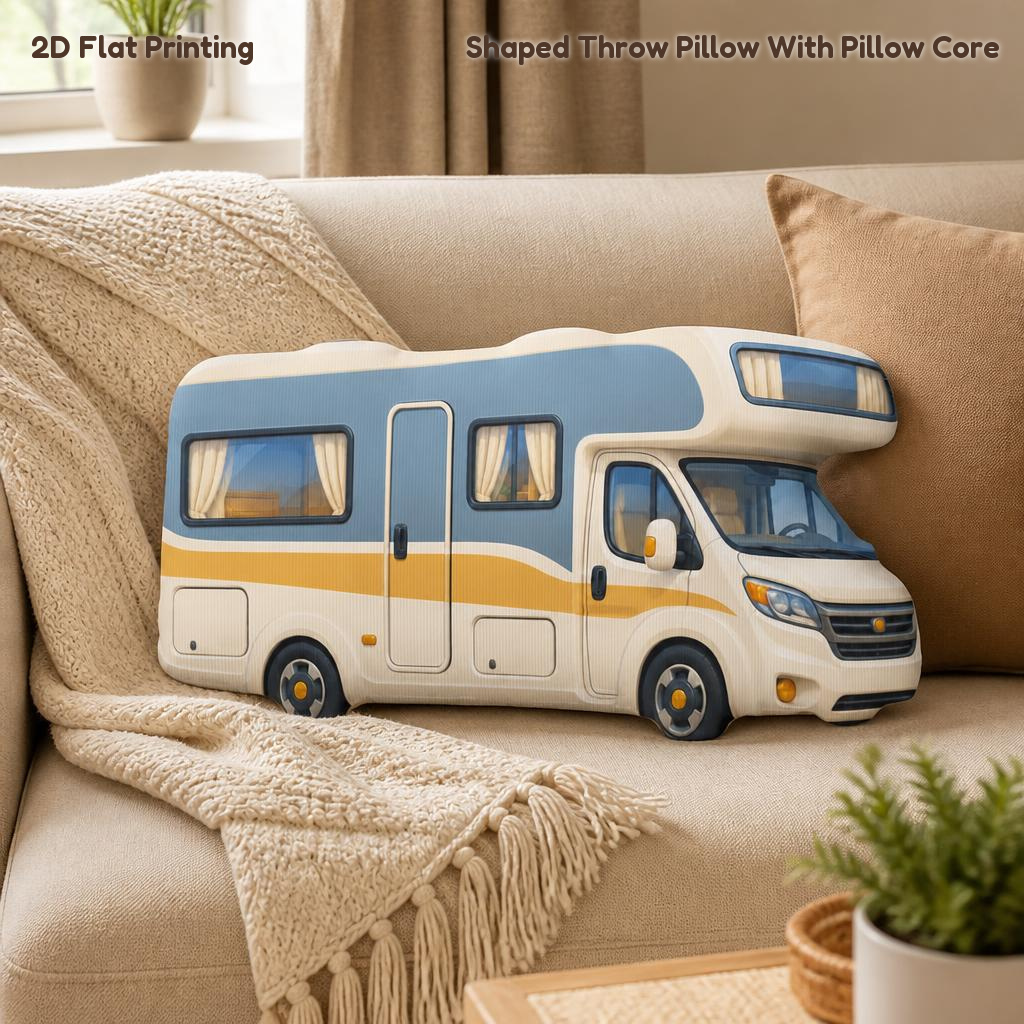 TEMU Oreiller pour camping-car cabover, cadeau pour amateurs de camping aventureux, coussin décoratif d'oreiller de décoration 2D plat, coussin de
