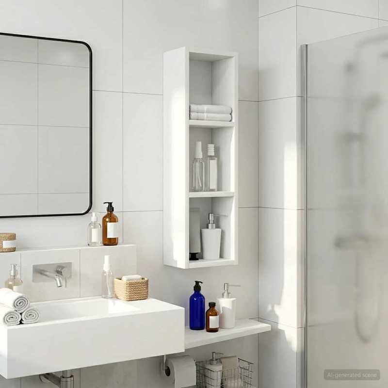Image of Badkamer Wandkast Wit 20 X 14 X 70cm, Perfect Voor Badkamers Die Extra Hebben En Is Ideaal Voor Moderne Huishoudens Waar Ruimtebesparing Belangrijk.