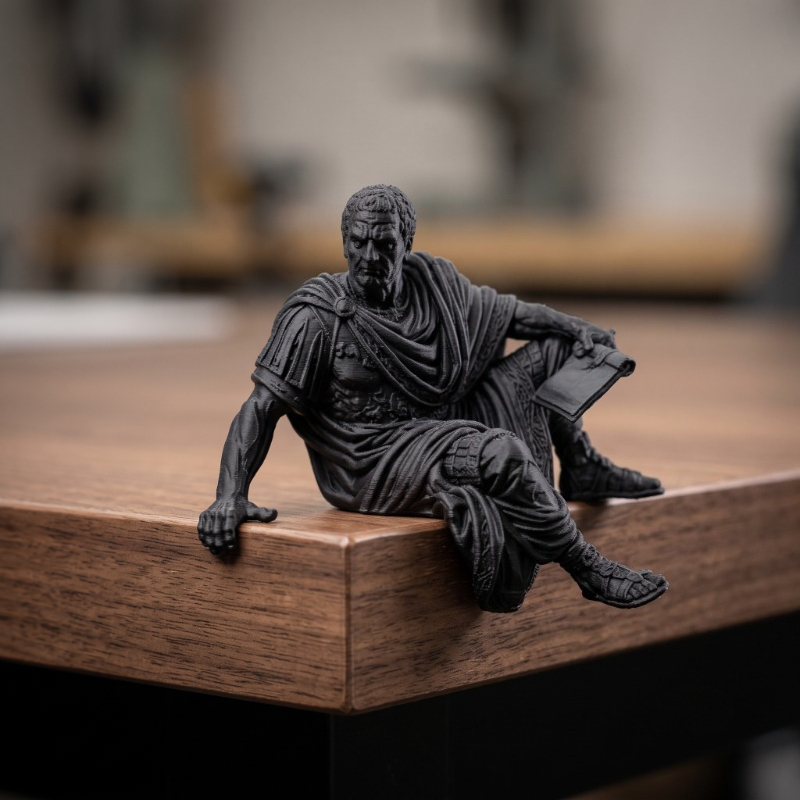 TEMU Adorno de Busto de , Figura de Político Antiguo con Toga , Sosteniendo en Rollo, Decoración de Escritorio Clásica Premium, Adecuado para