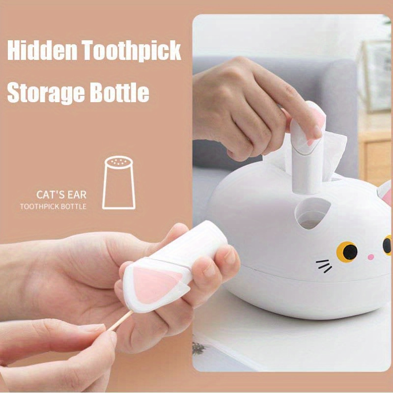 1pc cute cat tissue box holder kitty bathroom or living room decor with tissue dispenser slot durable plastic construction white black   for home office or gift for cat lovers office desk accessory   decor item cartoon animal shape   pet owners Product details 3