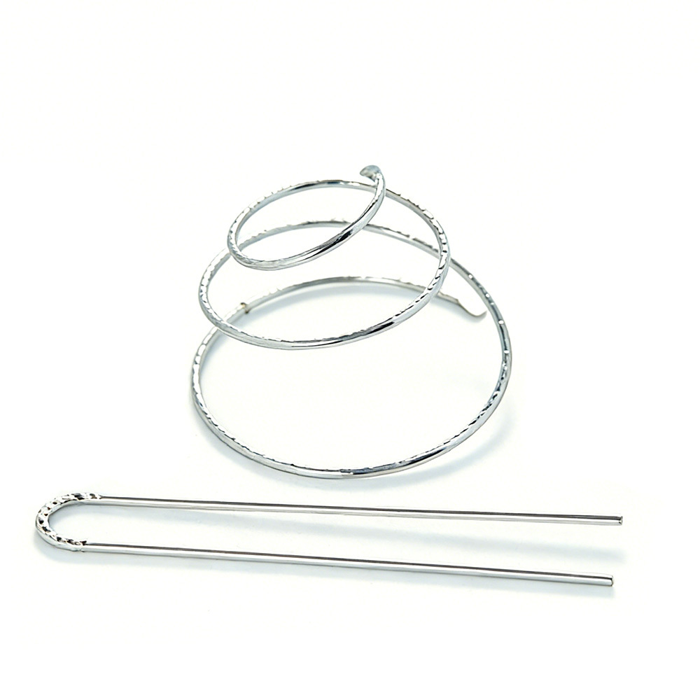 E-shop Einfache und moderne Design Haarnadel, mehrschichtige Spiral-Hohlform, U-förmige Haarnadel, einzigartiges Design, Damen Haarverzierungen,