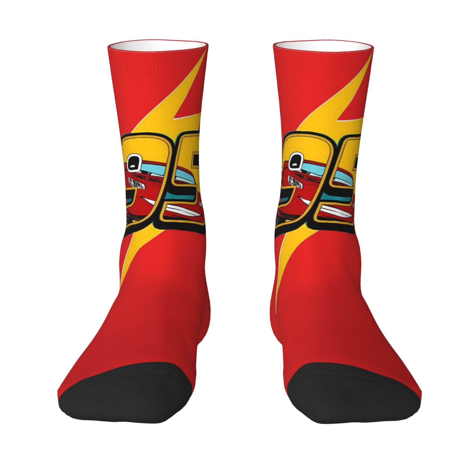 TEMU 1 Pair Men's Novelty Car-themed Socks With Full-body 95-car Pattern - Durable Polyester-blend Collectible Suitable For , Car Enthusiast Gift,