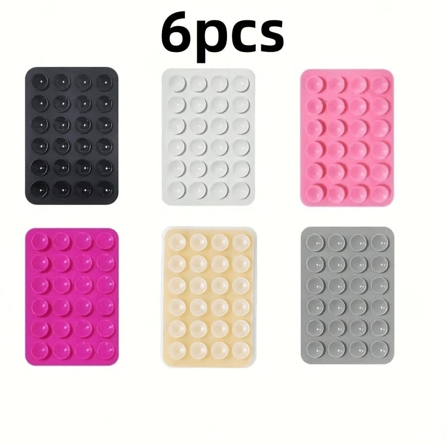 E-shop 6-teiliges Saugnapf-Set, Multifunktionaler Handy- Tablet-Ständer, Universelle Kompatibilität, Einfache Entnahme, Wiederverwendbarer Klebehalter