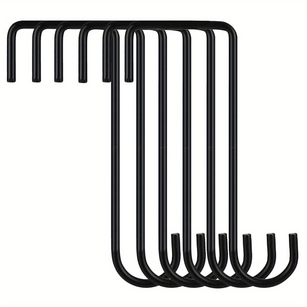 TEMU 6pcs Heavy Duty Steel Fence Hooks - , No-drill Wall Mount For Indoor & Outdoor Use - Ideal For Plant Hangers, Bird Feeders, Lanterns, Garden