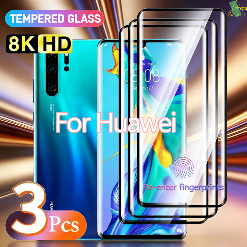 TEMU 3-pack Huawei P30/p30 Ultra Hd Tempered Glass Screen Protector, Suitable For Huawei P30/p30 , 3d Curved Glass, , Huawei P30/p30 Screen Protector