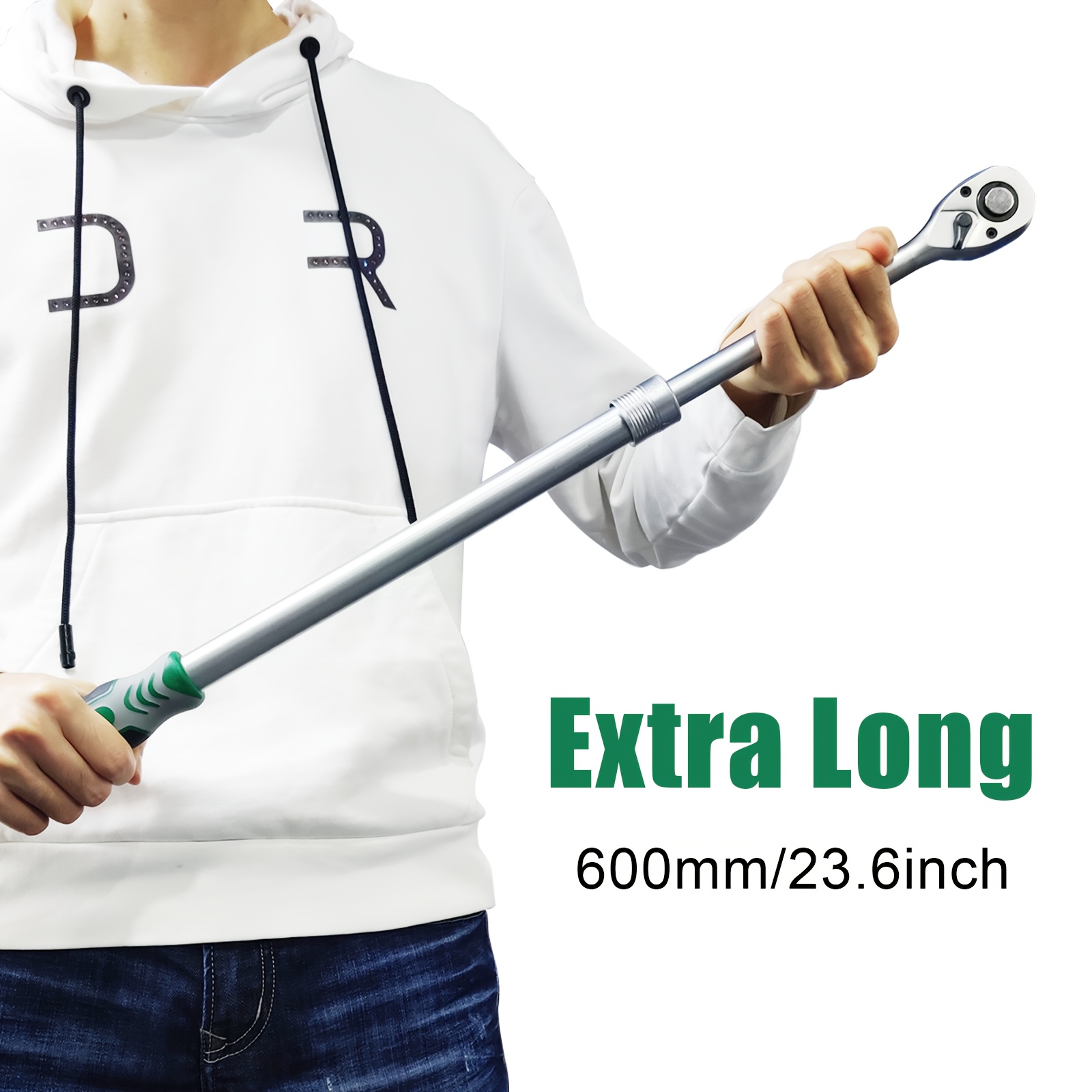Extra Long Telescopic Ratchet Wrench with Quick-Change Sleeve