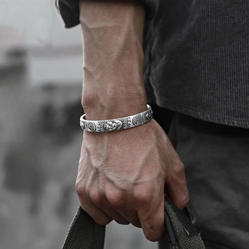 TEMU Pixiu Bracelet For Men, Niche Design, Easy And , Retro Style, Men's Bracelet For Attracting Wealth And Good Luck