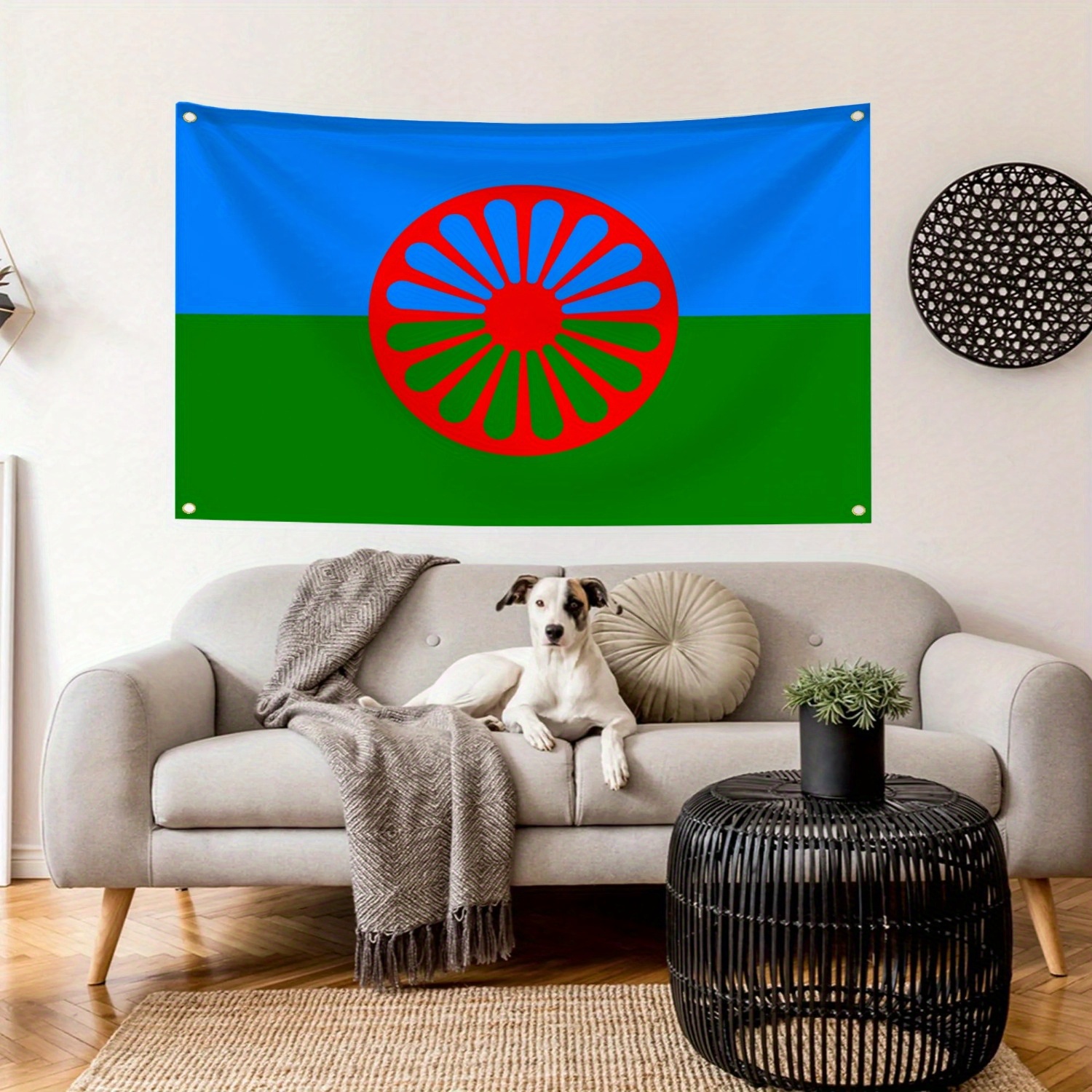 TEMU de 3x5 pies - Colgante de pared de estilo bohemio con un diseño de rueda colorida, de material de poliéster duradero, para dormitorios,