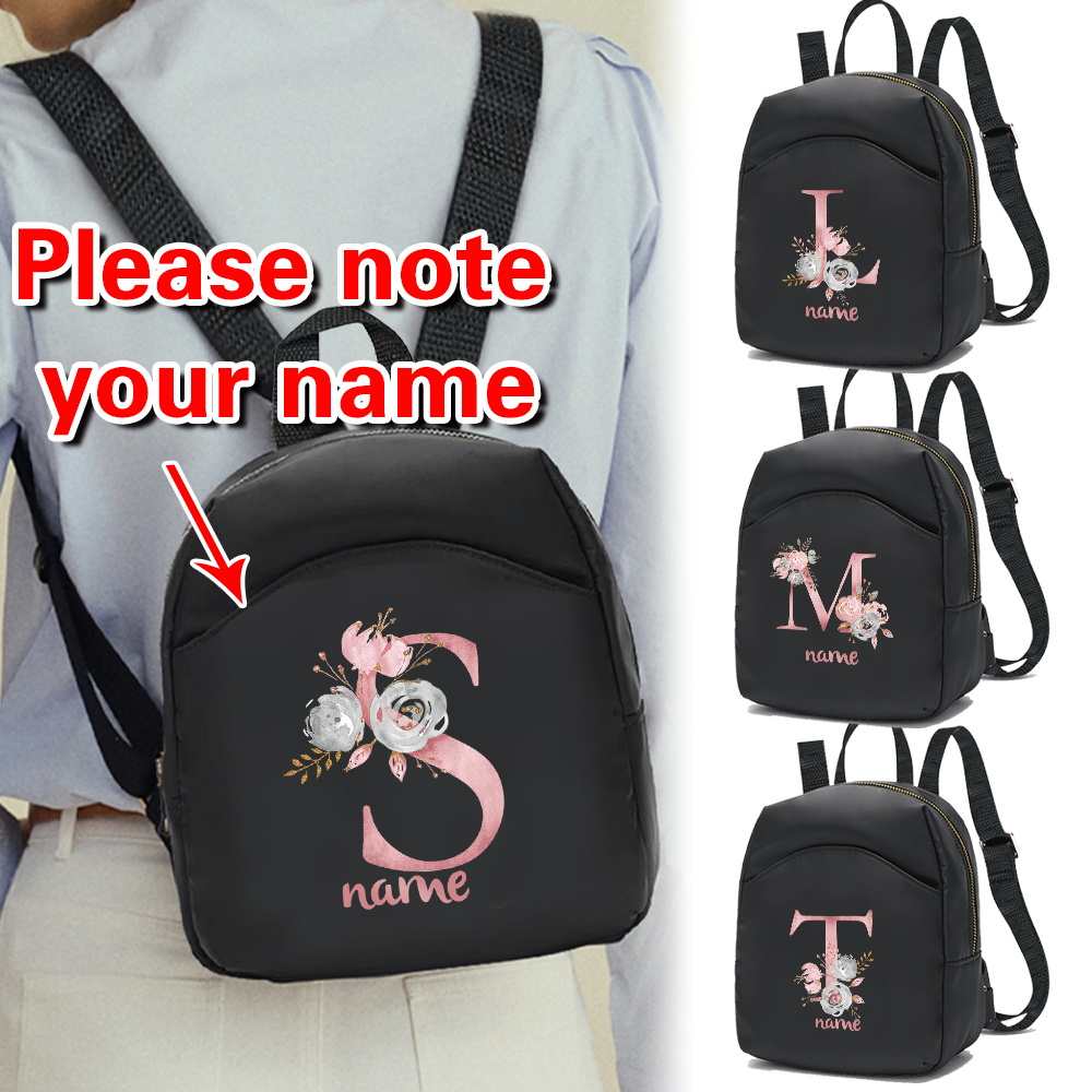 

Personalized Custom Name Fashion Small Backpack Sport Bag Waterproof Rucksack Organizer Customized Products Women's Shopping Storage Bags Nylon Backpacks With Letter Print Personal Casual Bookbags