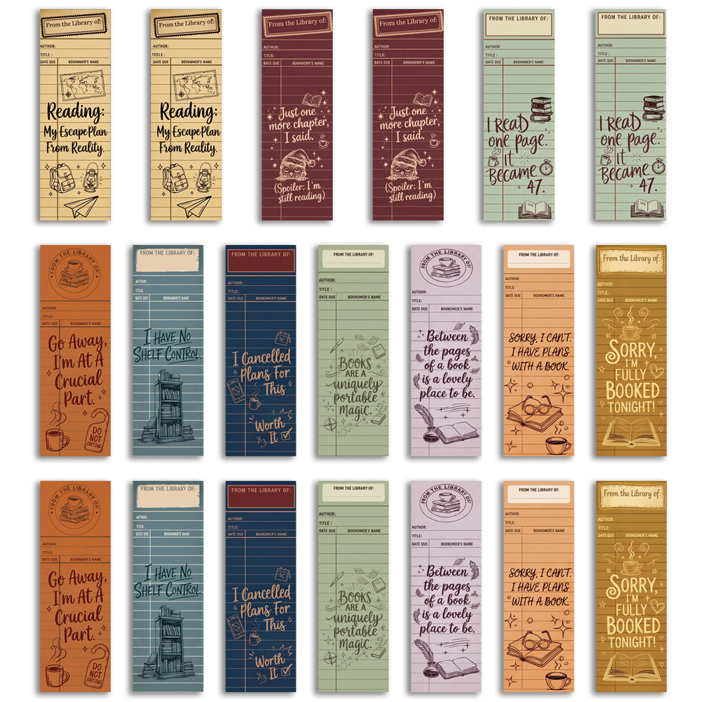 TEMU Lot de 20 marque-pages cadeaux pour amoureux des livres - Style carte de avec de lecture amusante, marque-pages pour amateurs de livres, cadeau