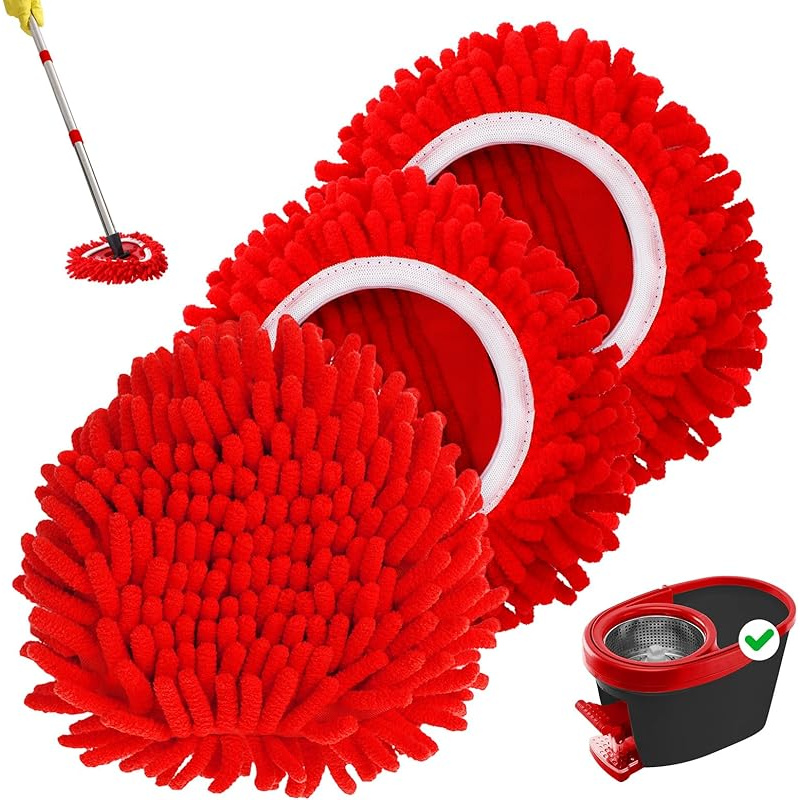 TEMU 1/3 pièces Tête de Serpillière en Chenille de Remplacement Tête de Serpillière à Poussière en Chenille de Remplacement Tête de Serpillière
