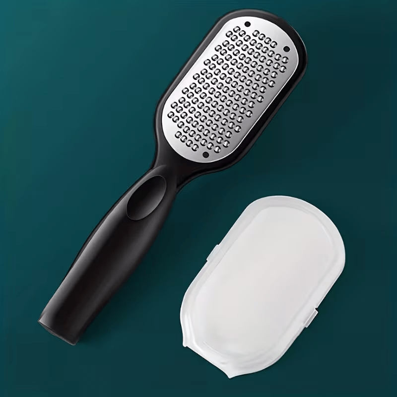 TEMU Strumento per pedicure: Lima per piedi senza -Free con paraspruzzi di , ergonomico presa facile e superfici esfolianti in acciaio inossidabile a