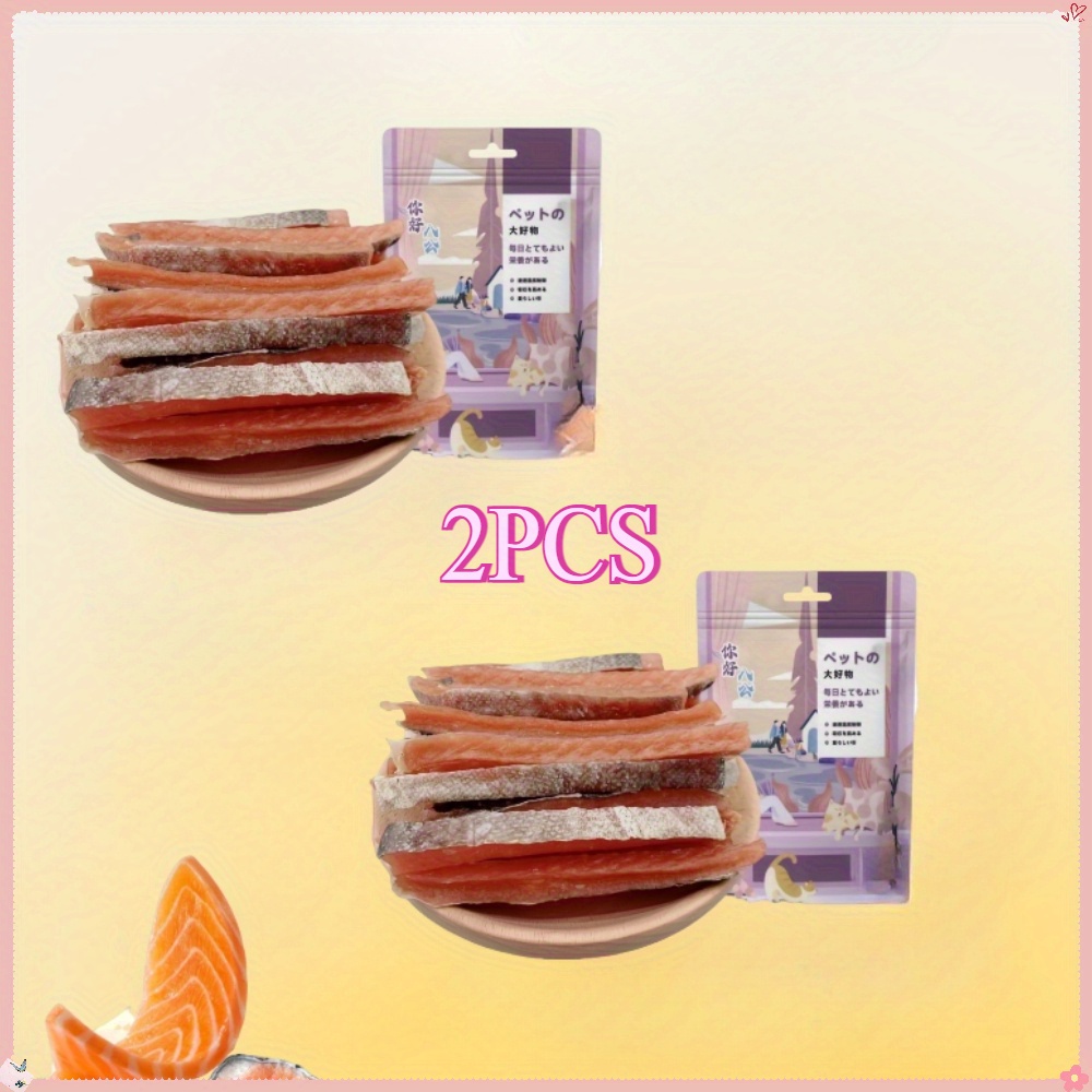 TEMU 200g/ 0.44oz Pet Snacks Freeze-dried Salmon Jerky, Dog Snacks Salmon Grinding Energy Bar