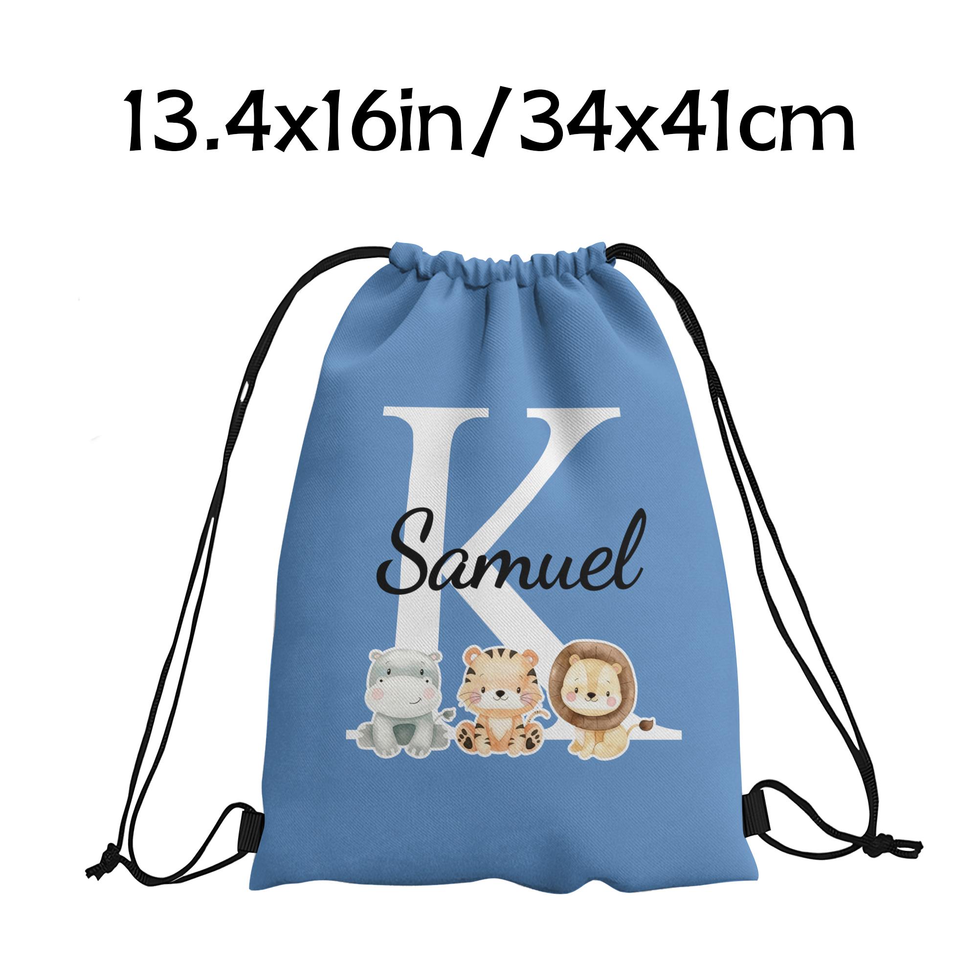 TEMU Personalized /s Backpack - Custom Name & Initials Drawstring Bag, Diy Text/message, Durable Bookbag For &, Birthday Party Favors, Shower,