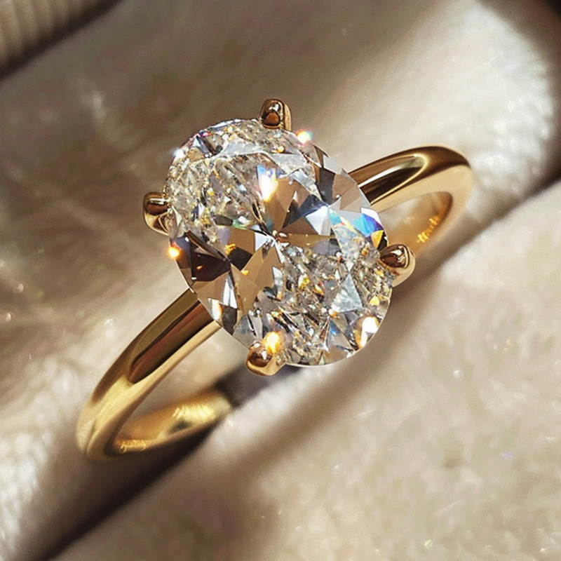 TEMU 925 Sterling Silvery Synthetic Zirconia Gorgeous Sparkling Ring, Suitable For Women's Engagement, Wedding, Luxury, High-quality Jewelry