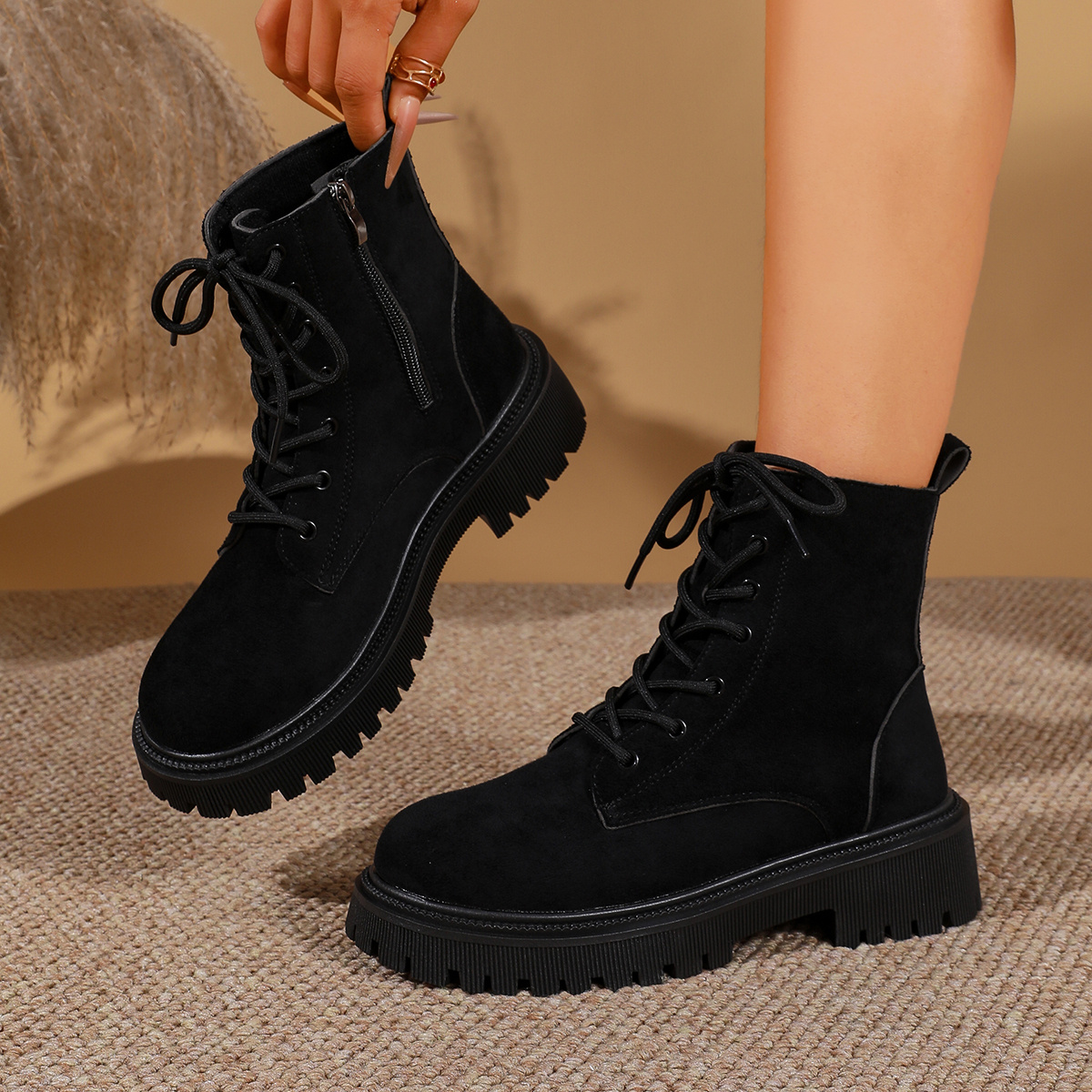 TEMU Cozy Lazy Fit Ruched Mid Calf Block Heel Riding Boots, Easy Decor Boots, Relaxed Daily Footwear For Strolls, Daily And Short Weekend ****, Women