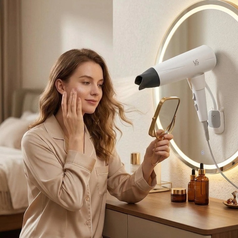 extended hair dryer stand with extension bar for free rotation   to punch holes   and make blowing hair easy Product details 1