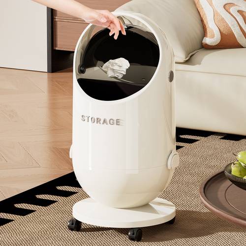 poubelle capsule 20l avec intérieur amovible, poubelle moderne -odeurs avec couvercle, poubelle à roulettes, corbeille à papier en plastique pp durable pour salle de bain, chambre, bureau et salon