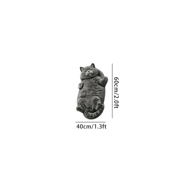 TEMU Alfombra irregular con forma de gato , base afilada de terciopelo, decoración individual de moda para el hogar, , dormitorio, mesita de noche,