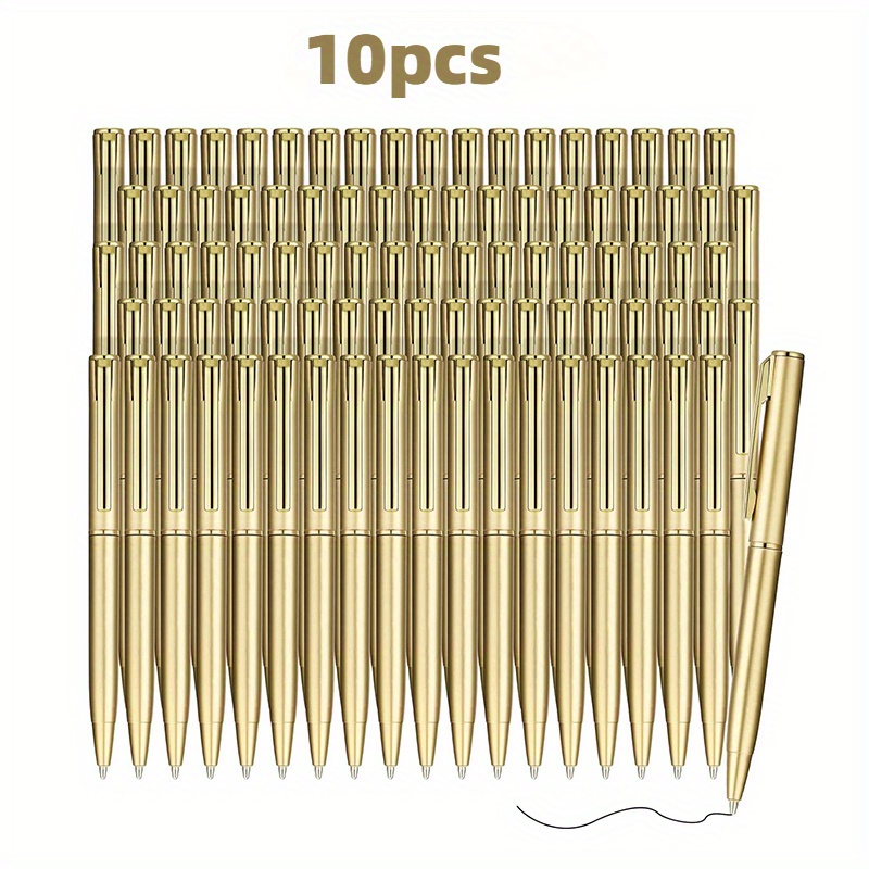 10/ 30 Small Ballpoint Pen Mini Pen Set, 4-inch Short Portable Signature Pen For Notebook Pocket Signature Notepad School Office (golden, Classic)