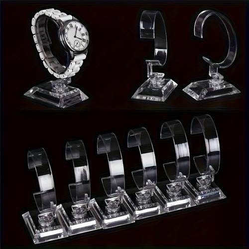 5 pack boho style clear plastic watch holders transparent wristwatch display racks no electricity needed showcase stands