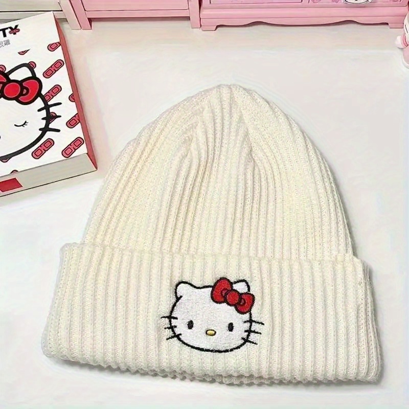 TEMU 1pc Cute Hello Kitty Hat, Winter Ski Wetwarm Hat, Suitable For Ladies And S Gift For Women
