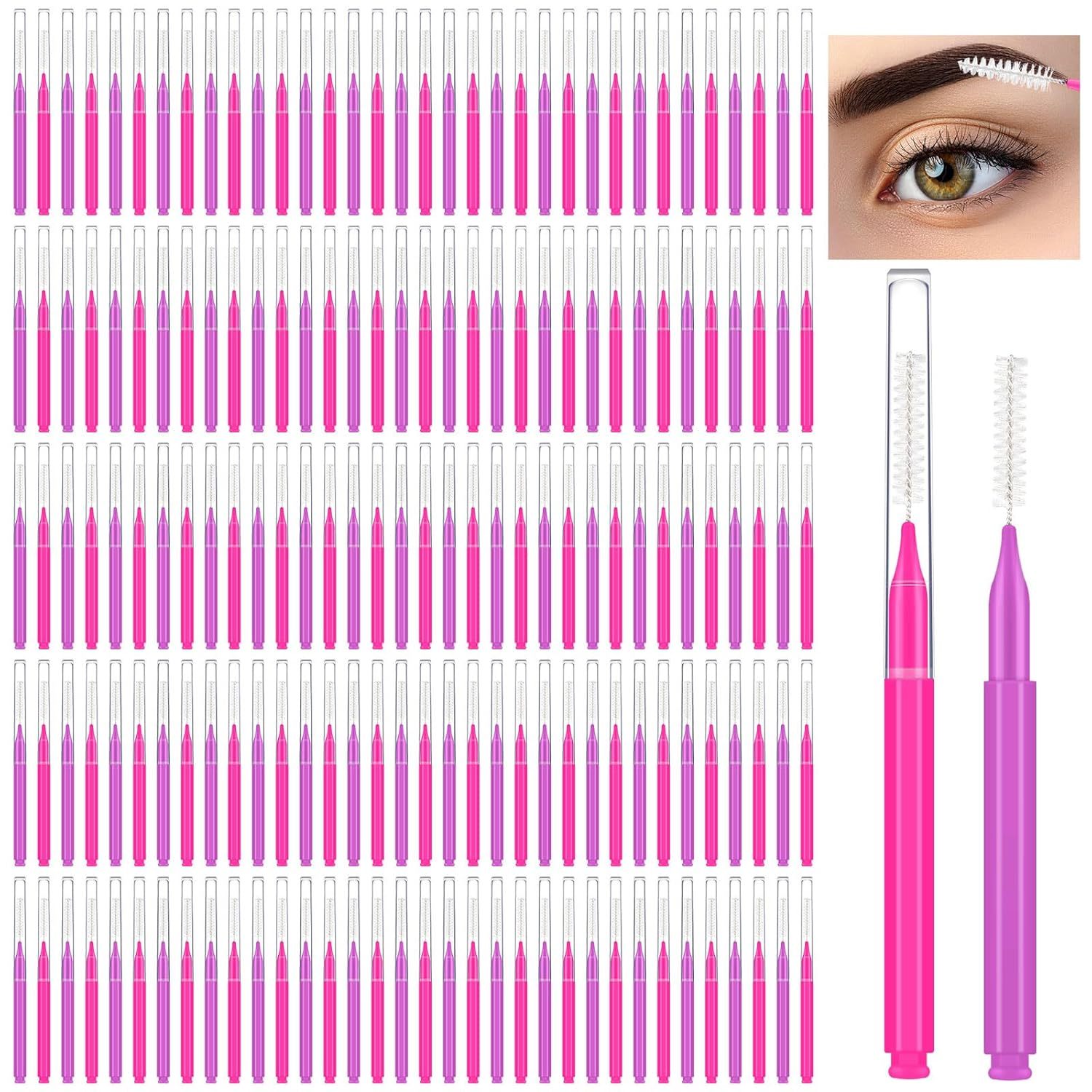 

40pcs Eyebrow Cap Brow Lamination Eyebrow Eyelash Multifunctional For Eyelash And Eyebrow Extensions Tool(20pcs & 20pcs Purple)