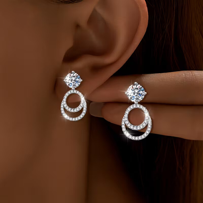 TEMU Un par de aretes elegantes para mujer, con un diseño de adecuado para el uso diario, , fiestas, o como regalos elegantes para madres, nueras y
