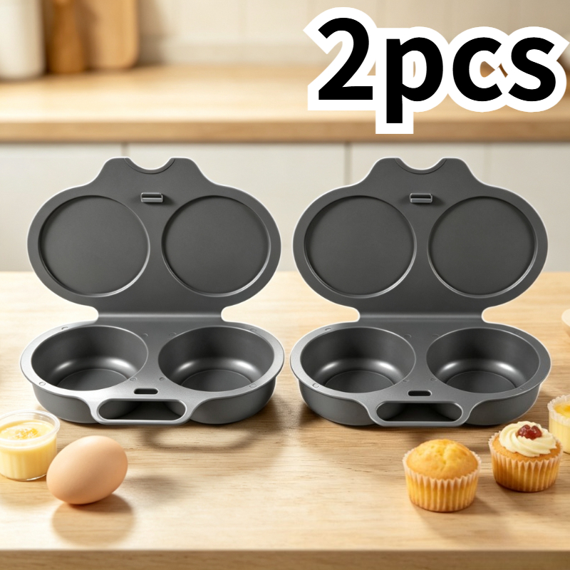 TEMU 2pcs Set Microwave Double-compartment Egg Steamer, Quick Cooking Tray, Quickly Makes Tender And Smooth Eggs, Easy To Unmold And Clean. Suitable