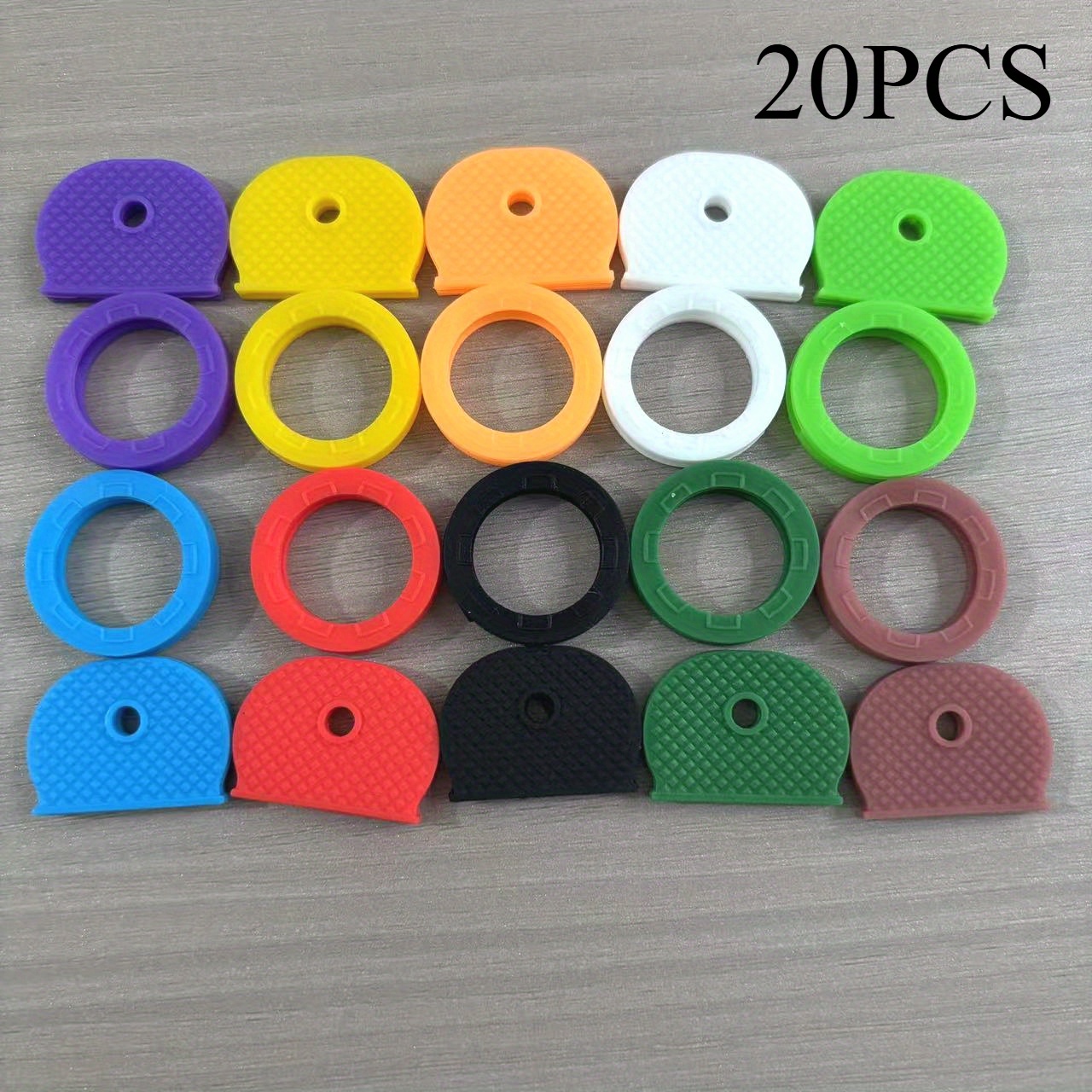 Image of 20/40pcs Multicolor Key Cap Covers Key Identifier Tags, Soft Silicone Topper Key Holder, Keyring Label, Keys Organizer, For Gifts