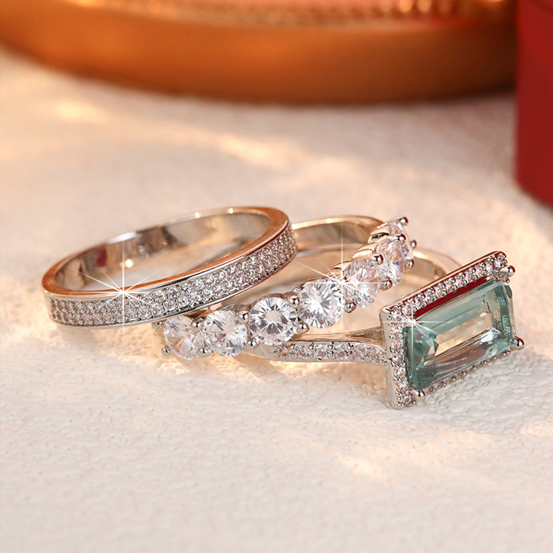 TEMU Questo set di anelli un lusso , elegante e con uno stile stratificato. � a chi un raffinato o per utilizzato come anello di fidanzamento, per