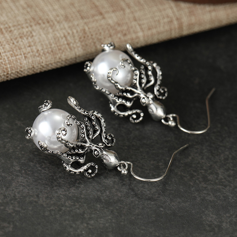 Hollow Octopus Shaped Lightweight Ear Hook Earrings
